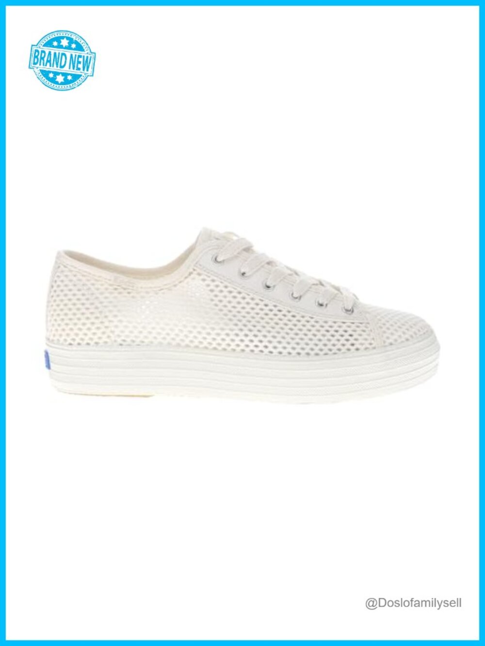 Platform Lace-Up Fashion Sneaker with Mesh Twill Upper